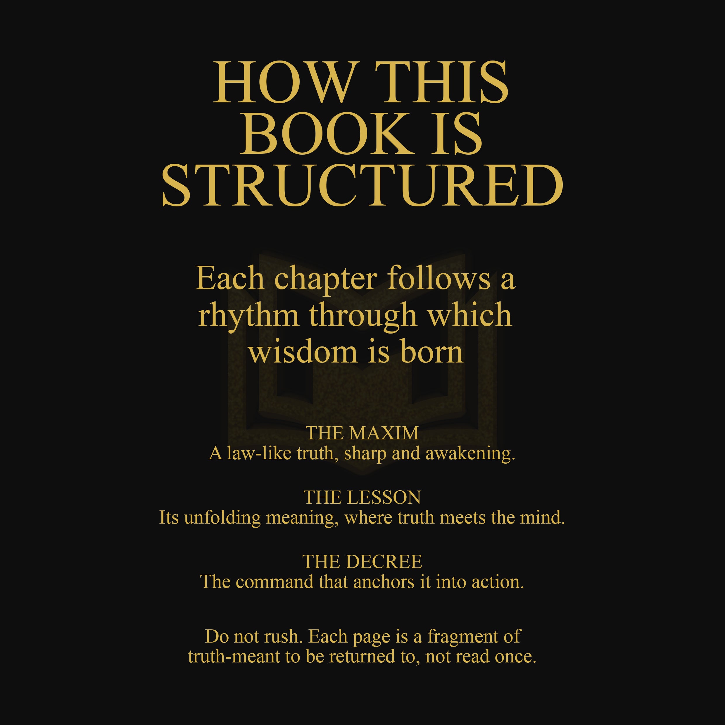 the book structure of Book of Misconceptions