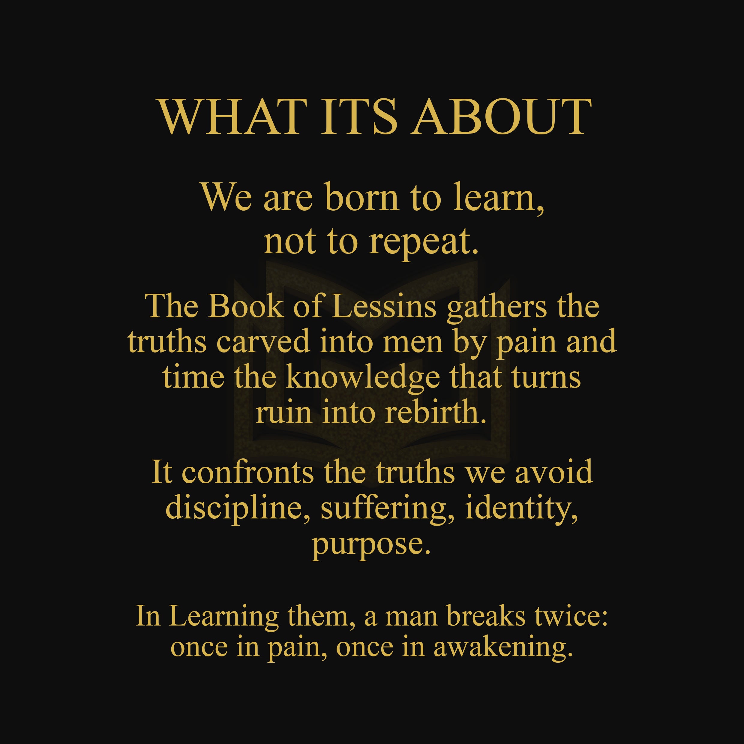 Book Of Lessons, A Guide For Minds That Refuse To Kneel